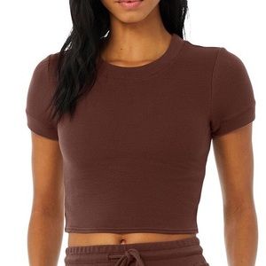 LIKE NEW - ALO YOGA WAFFLE CROP TOP